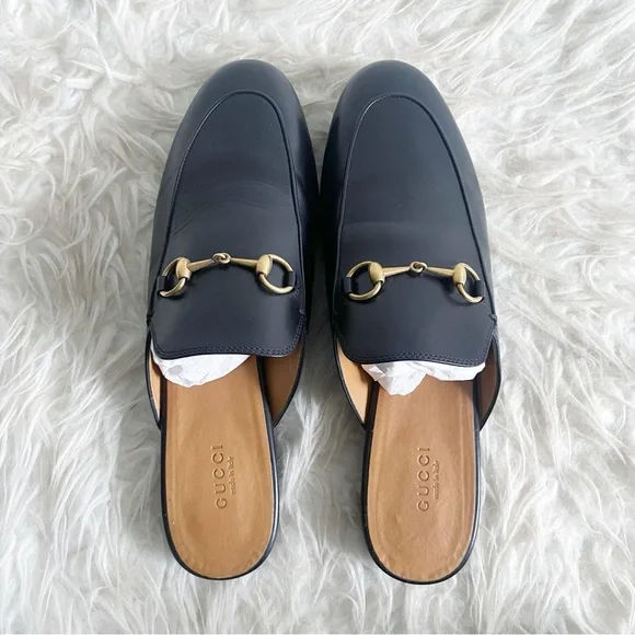 Gucci Princetown Horsebit Leather Slipper Mule Black Size 39 - Picture 3 of 11